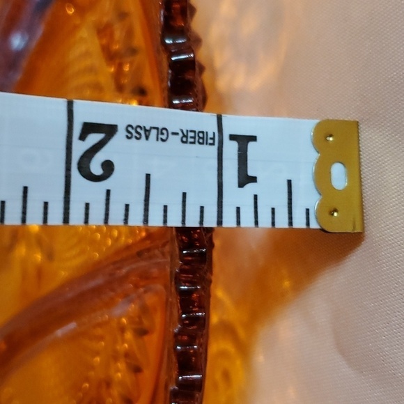 Vintage Tiara Crystal Relish Dish 3 Section Sandwich Pattern Amber Indiana Glass - Picture 7 of 7